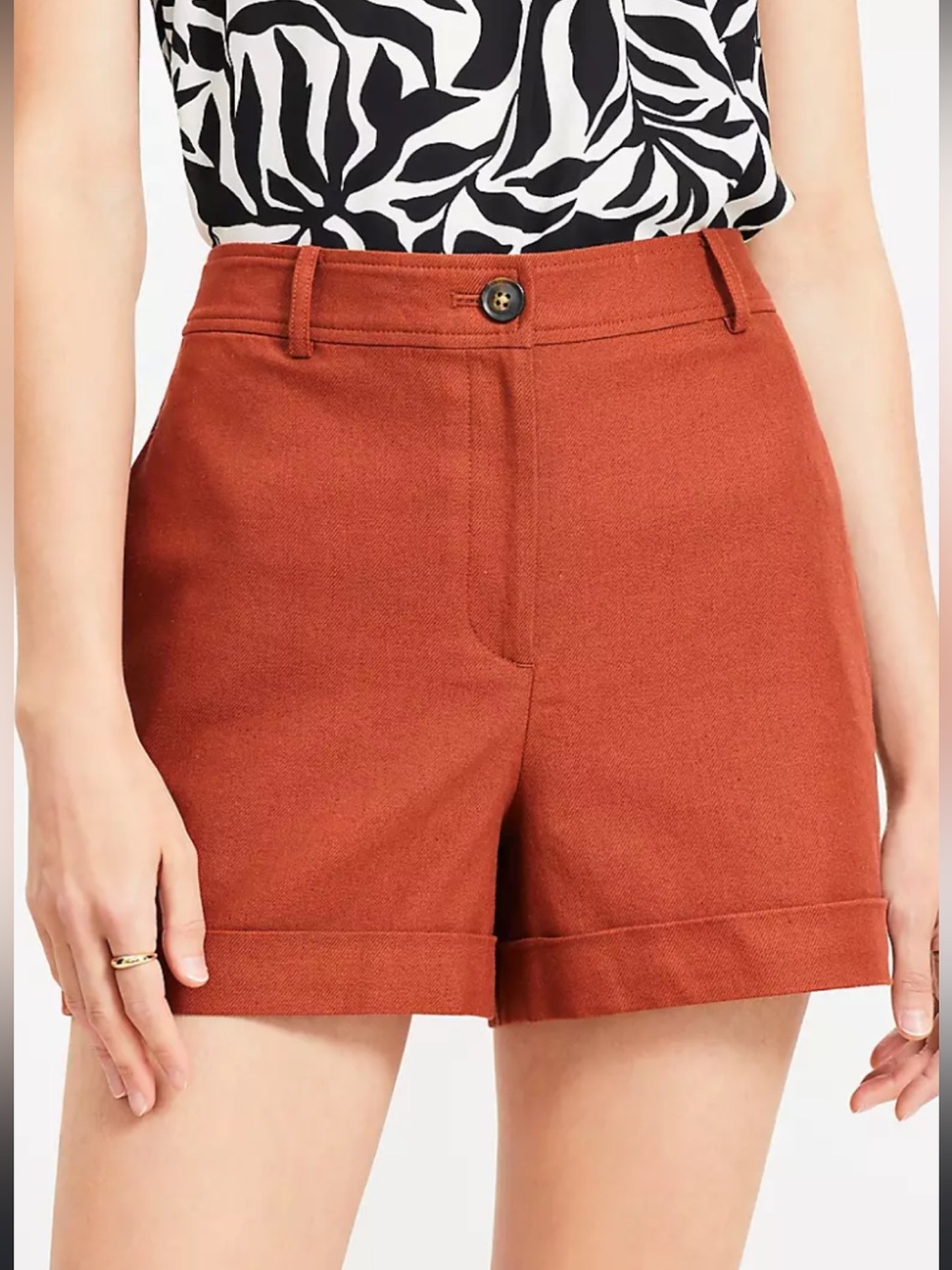 LOFT Burnt Orange High-Rise Pants